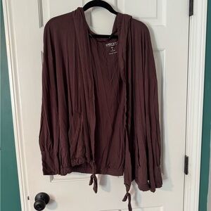 Brown Hooded Cardigan